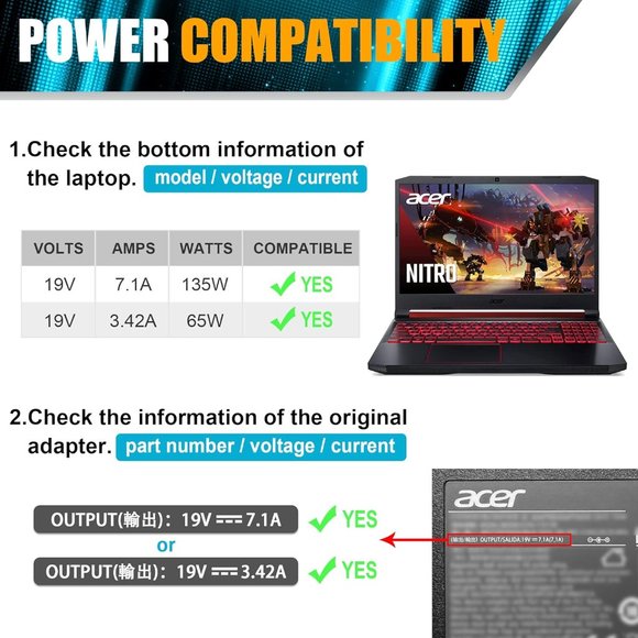 135W AC Adapter replacement for model #SK90B190710 - Picture 11 of 13